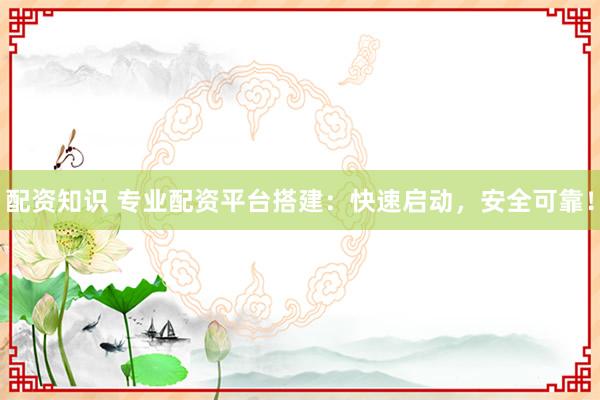 配资知识 专业配资平台搭建：快速启动，安全可靠！