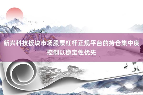 新兴科技板块市场股票杠杆正规平台的持仓集中度控制以稳定性优先