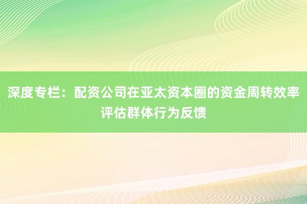 深度专栏：配资公司在亚太资本圈的资金周转效率评估群体行为反馈