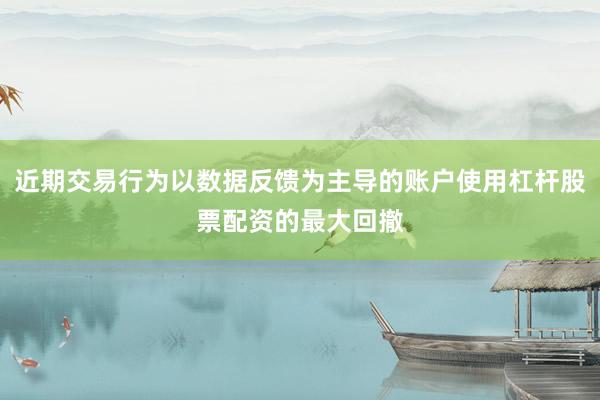 近期交易行为以数据反馈为主导的账户使用杠杆股票配资的最大回撤
