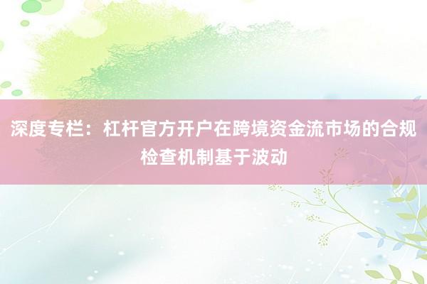 深度专栏：杠杆官方开户在跨境资金流市场的合规检查机制基于波动