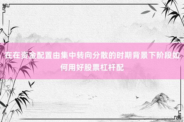 在在资金配置由集中转向分散的时期背景下阶段如何用好股票杠杆配