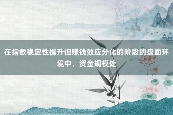 在指数稳定性提升但赚钱效应分化的阶段的盘面环境中，资金规模处
