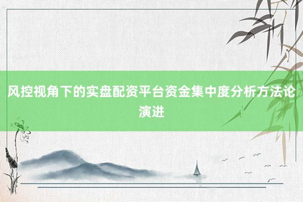 风控视角下的实盘配资平台资金集中度分析方法论演进
