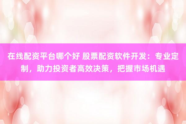 在线配资平台哪个好 股票配资软件开发：专业定制，助力投资者高效决策，把握市场机遇
