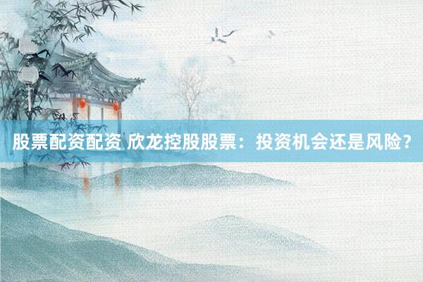 股票配资配资 欣龙控股股票：投资机会还是风险？